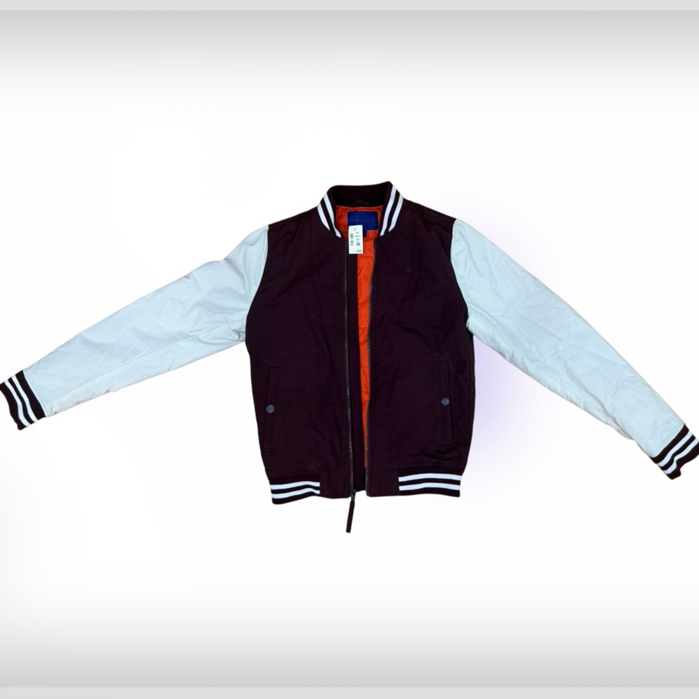 Aeropostale Two-Tone burgundy and white Varsity Jacket BRAND NEW size Xs